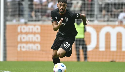 David COLINA (FC Augsburg), action, single action, single image, cut out, full body shot, full figure football test match FC Augsburg - Ajax Amsterdam 3-1 on July 29th, 2023, WWK Arena Augsburg. Football 1st Bundesliga, season 2023/2024. ? Photo: Frank Hoermann/SVEN SIMON/DPA