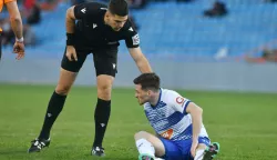 06.04.2025., Stadion Subicevac, Sibenik - SuperSport HNL, 28. kolo, HNK Sibenik - NK Osijek. Ante Terzic i Jon Mersinaj. Photo: Hrvoje Jelavic/PIXSELL