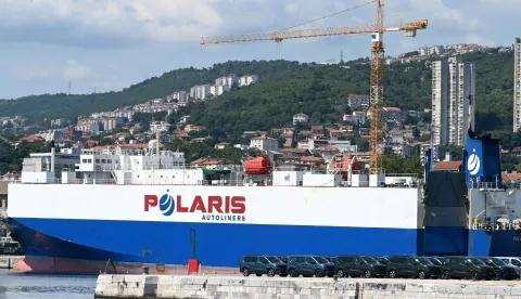 Rijeka 14.07.2025.Luka Rijeka Polaris princes brod za iskrcaj automobila iskrcao novu po?iljku automobila Foto Marko Gracin