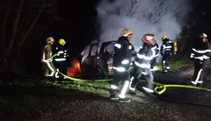 Na području Suhopolja izgorio automobil 