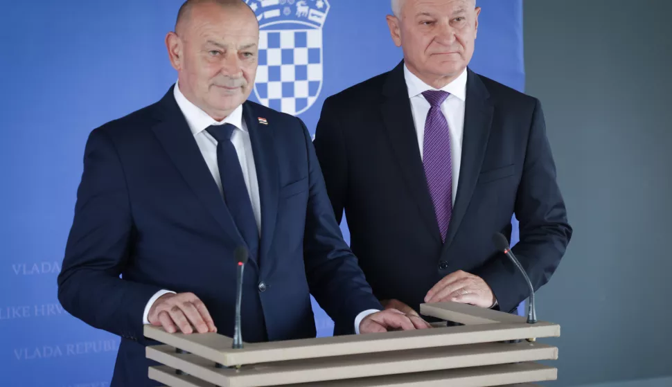 Zagreb, 24.07.2025.- Ministar Tomo Medved i Branko Hrg daju izajvu o predstoječem mimohodu Hrvatske vojske.foto HINA/ Admir BULJUBAŠIĆ/ abu