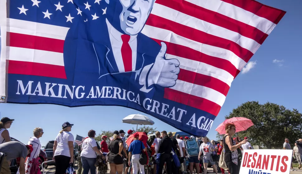 epa07133997 US President Donald J. Trumpâ€™s supporters make a line to attend the Make America Great Again Rally in Hertz Arena, Fort Myers, Florida, USA, 31 October 2018. Trump holds a national midterm campaign tour with MAGA rallies scheduled in key congressional districts and states including Florida, Missouri, West Virginia, Indiana, Montana, Georgia, Tennessee, and Ohio supporting the GOP majorities in the House and Senate. EPA/CRISTOBAL HERRERA
