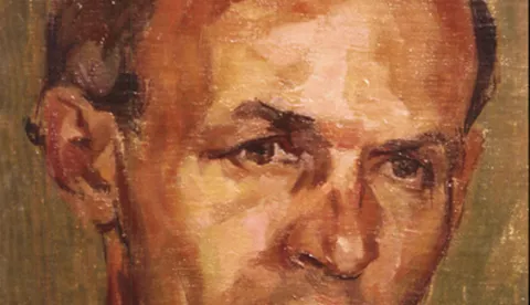 SLATINA, Književnik Mirko Jirsak, rad akademskog slikara Petra Salopeka iz 1950. godine 25.108.2021., snimio Petar Žarković