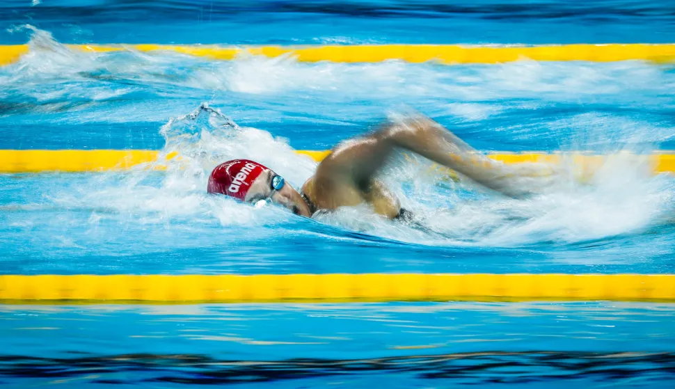 epa07230210 Kristina Miletic of Croatia competes in the Women's 400m Freestyle Heats during the FINA Swimming Short Course World Championships in Hangzhou, China, 14 December 2018. EPA/ROMAN PILIPEY