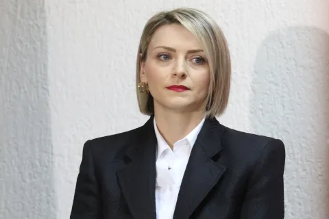 Osijek, 28. 02. 2025, Strossmayerova 5, press SDP, kandidatkinja za županicu, Sanja Bježančević.snimio GOJKO MITIĆ