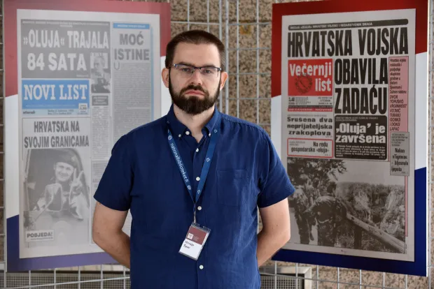 Zagreb, 28.07.2025 (nedeljni broj) - izlozba 30 godina Oluje u Nacionalnoj i sveucilisnoj knjiznici, na slici Hrvoje..., tekst S.Pavic.foto Davor Kovacevicnedeljni