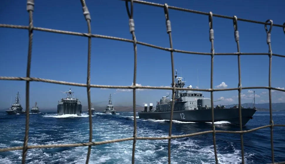 23.07.2025., Split - Medijsko pracenje uvjezbavanja brodova Hrvatske ratne mornarice za vojni mimohod. Photo: Marko Lukunic/PIXSELL