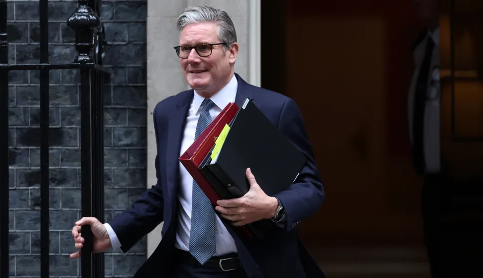 epa12209895 British Prime Minister Keir Starmer leaves his official residence at 10 Downing Street for the weekly Prime Minister's Questions (PMQs) session at Parliament in London, Britain, 02 July 2025. EPA/ANDY RAIN