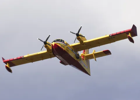 Zagreb, 30.07.2025. - Generalna proba letačkog programa svečanog vojnog mimohoda u kojoj su sudjelovale letjelice Hrvatskog ratnog zrakoplovstva i Ministarstva unutarnjih poslova. foto HINA/ Lana SLIVAR DOMINIĆ/ lsd