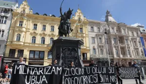 Zagreb, 04.08.2025 - Antiratna akcija "Zlo?ini u Oluji su odgovornost svih nas", odr?ava se u znak sje?anja na ubijene i protjerane tijekom i nakon vojne operacije "Oluja". foto HINA/ ADmir BULJUBA?I?/ ik