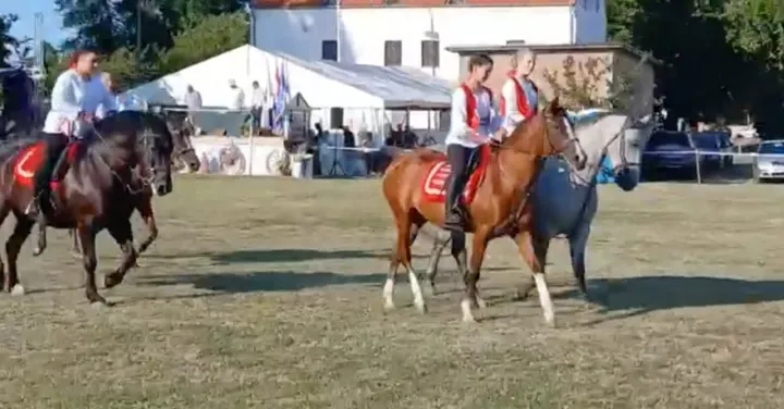 Svatovske zaprege i jahači kod ČarugeErnestinovo, kolovoz 2025.