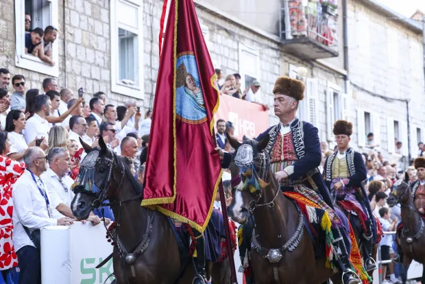 Sinj, 04.08.2024. - Alkar Jure Domazet Lošo slavodobitnik je 309. Sinjske alke.foto HINA/ Miroslav LELAS/ lm