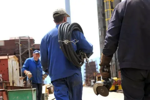 RIJEKA, 19.05.2010. brodogradilite 3 MAJ, PRIVATIZACIJA BRODOGRADILITA 2. KRUG, radniciSNIMIO: PETAR FABIJAN