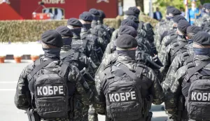 14, April, 2024, Beograd - In the "Vasa Carapic" barracks in Belgrade, a ceremony was held on the occasion of the Day of the Special Purpose Cobra Military Police Detachment, which was attended by the President of Serbia and the Commander-in-Chief of the Serbian Armed Forces, Aleksandar Vucic. Photo: Antonio Ahel/ATAImages14, april, 2024, Beograd - U kasarni "Vasa Carapic" u Beogradu odrzana je svecanost povodom Dana Odreda vojne policije specijalne namene Kobre kojoj prisustvuje i predsednik Srbije i vrhovni komandant Vojske Srbije Aleksandar Vucic. Photo: Antonio Ahel/ATAImages Photo: Antonio Ahel/ATAImages/PIXSELL