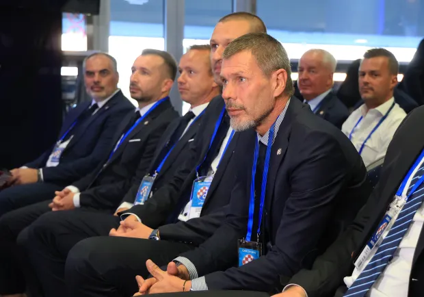 19.08.2025., stadion maksimir, Zagreb - Odrzana skupstina GNK Dinamo Zagreb. Mislav Ante Omazic, Darko Podnar, Hrvoje Puhalo, Zvonimir Manenica,Zvonimir Boban Photo: Marko Prpic/PIXSELL