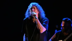 Robert Plant presents Saving Grace feat. Suzi Dian at the 64th festival Jazz in Juan in Pinede Gould, Antibes, France on July 15, 2025. (Photo by Lionel Urman/Sipa USA) Photo: LIONEL URMAN/SIPA USA