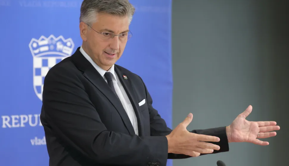 Zagreb.21.8.2025.- Sjednica Vlade RH.Na slici izjava Andreja Plenkovića.Foto HINA/Tomislav Pavlek/ tp