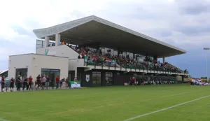 Vardarac, 23. 08. 2025, Otvorenje V Arene u Vardarcu i nogometna utakmica, Vardarac - Bedem (Ivankovo), Treča NL Istok. Prva utakmica na V Areni.snimio GOJKO MITIĆ