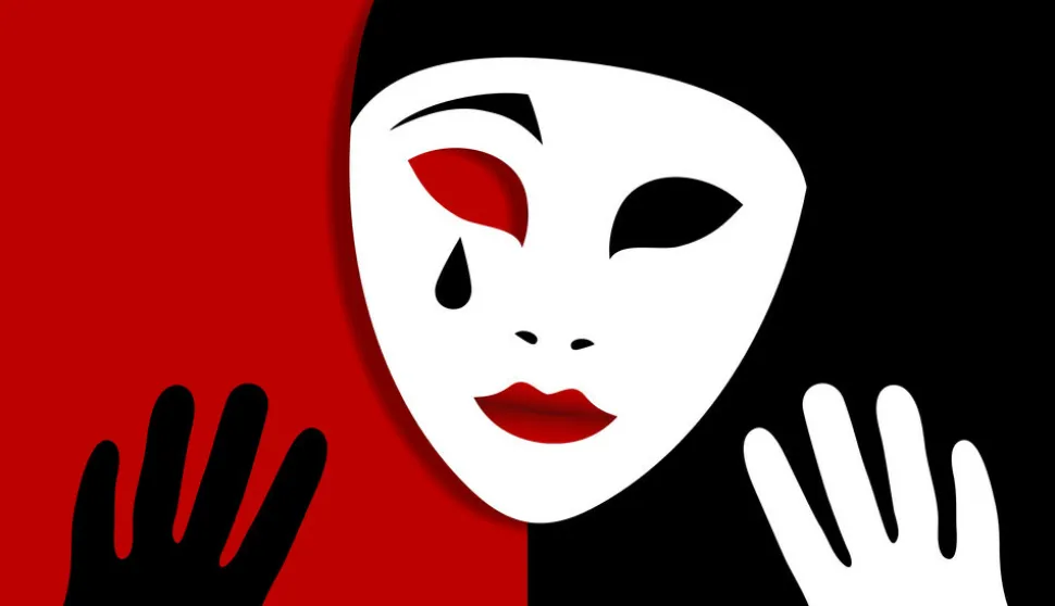 MAGAZIN LEFT RIGHT MASKOVectorStock