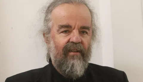 Osijke, 12. 12. 2023, Filozofski fakultet Osijek, FFOS, soba 39 na I. katu Filozofskog fakulteta: gostovanje Miljenka Jergovića. snimio GOJKO MITIćš