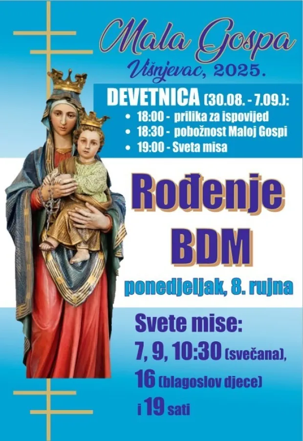 Pripreme za blagdan u Višnjevcu: Devetnica uoči Male Gospe počinje u subotu