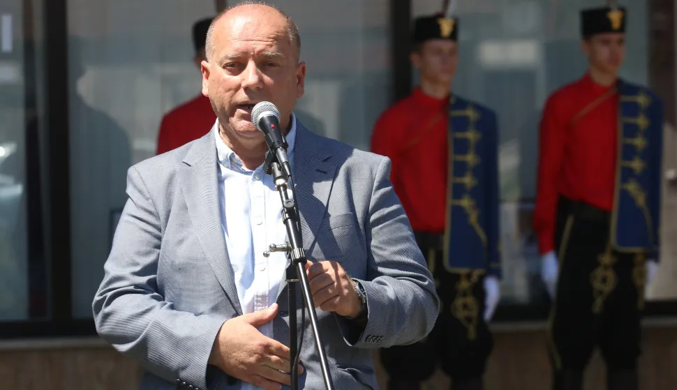 Dalj, 31. 07. 2023, Dalj, Svecanost podizanja hrvatskog barjaka i posveta pomen obiljezja u Dalju. Damir Buljevic.snimio GOJKO MITIĆ