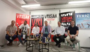 04.09.2025., Rijeka - Konferenija za novinare u V.B.Z.-ovoj knjizari na kojoj je najavljen VRISAK - rijecki sajam knjiga i festival autora. Fersival su najavili: Ivan Sarar, Petar Skarpa, Drago Glamuzina, Vedran Benic, Enea Dessardo i Niko Cvjetkovic. Photo: Goran Kovacic/PIXSELL
