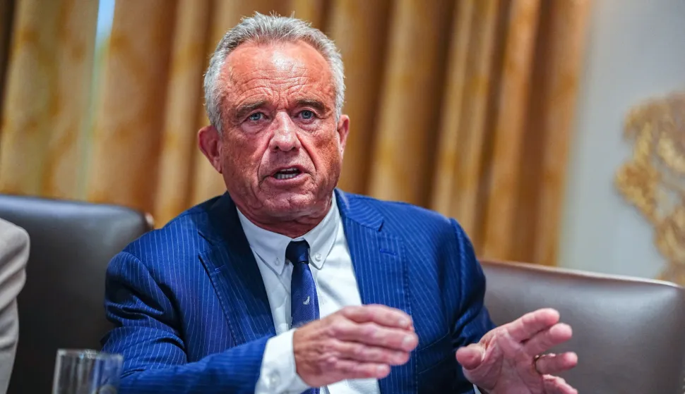 epa12324529 United States Secretary of Health and Human Services Robert F. Kennedy, Jr speaks as US President Donald J Trump chairs a Cabinet meeting in the Cabinet Room of the White House in Washington, DC, USA, 26 August 2025. EPA/AARON SCHWARTZ/POOL