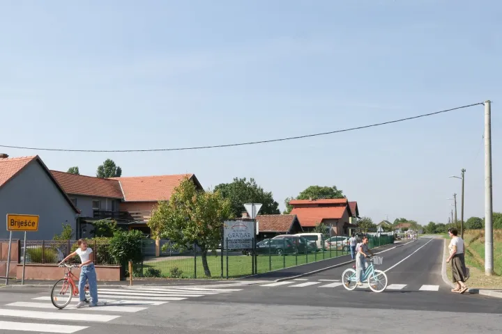 Završeni radovi na nogostupu i cesti na spoju Duge i Zelene ulice u Briješću mo cvjetno