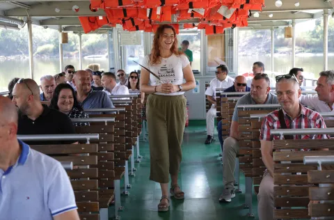 Osijek, 05. 09. 2025., HGK, Panona Tour, forum, konferencija o nautičkom turizmu na kontinentu, Kopački rit; Sakadaš; vožnja brodomSNIMIO BRUNO JOBST