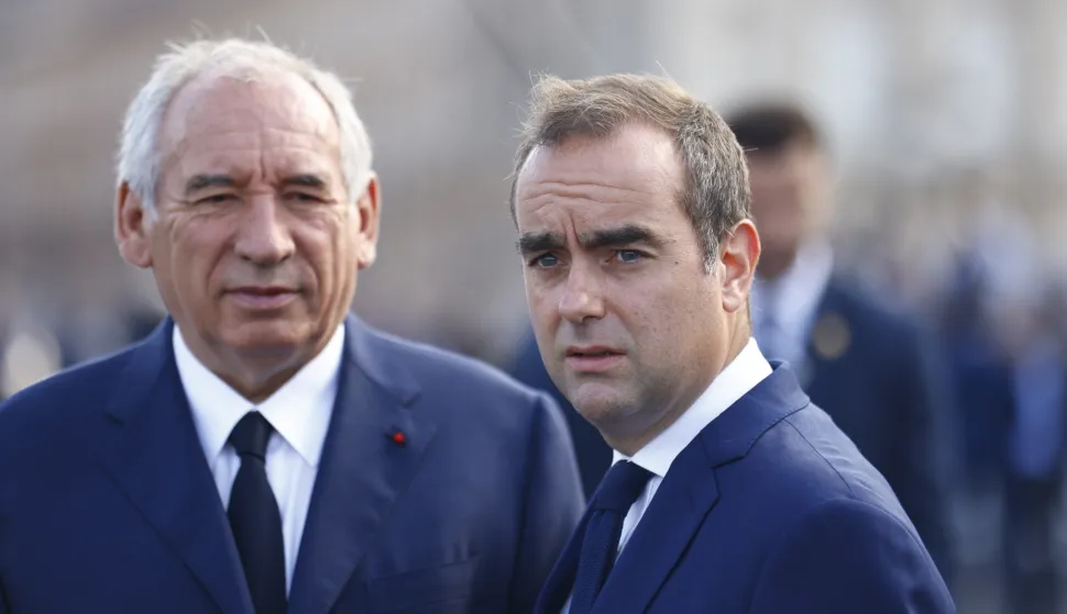 epa12365454 (FILE) - France's Prime Minister Francois Bayrou (L) and France's Minister of Armed Forces Sebastien Lecornu (R) arrive to the annual Bastille Day military parade in Paris, France, 14 July 2025 (reissued on 09 September 2025). The Elysee Palace announced on 09 September that Sebastien Lecornu has been named the country's new Prime Minister. Lecornu succeeds Francois Bayrou who was ousted on 08 September after losing a confidence vote in parliament. EPA/MOHAMMED BADRA
