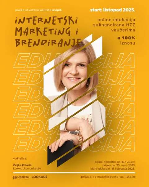 Plakat za tekst o edukaciji Internetski marketing i brendiranje - novi