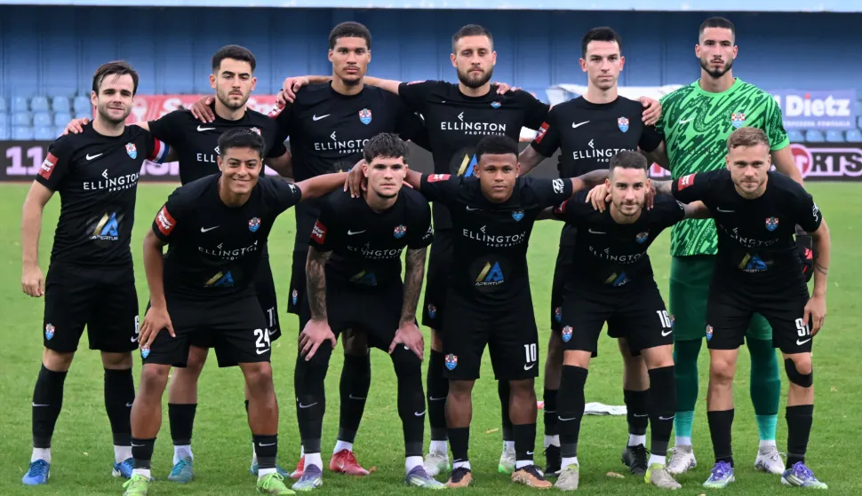 Vinkovci, 30.08.2025. - Supersport HNL 5. kolo Vukovar 1991 - Slaven Belupo. Na fotografiji HNK Vukovar 1991. foto HINA/Gordan Pani?/ gp