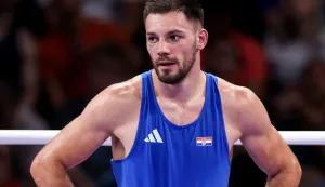 02.08.2024., Pariz, Francuska - XXXIII. Olimpijske igre Pariz 2024. Boks, cetvrtfinale muskarci -80kg, Gabrijel Veocic, Hrvatska - Cristian Javier Pinales, Diminikanska Republika. Na fotografiji: Gabrijel Veocic Photo: Igor Kralj/PIXSELL