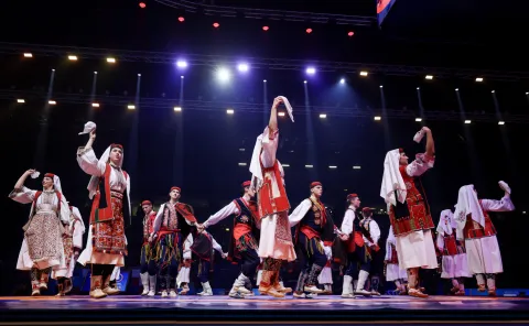 Zagreb, 13.09.2025 - Svečanost otvaranja Svjetskog prvenstva u hrvanju u Areni Zagreb. foto HINA/ Damir SENČAR/ ds