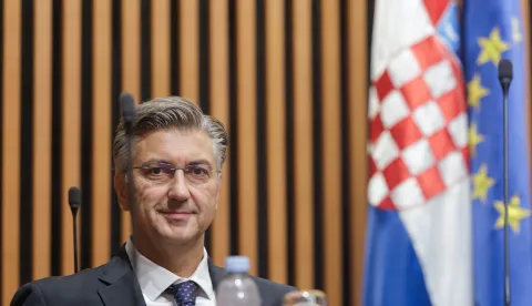 Zagreb, 15.09.2025. - Aktualnim prijepodnevom počela je 7. sjednica Hrvatskog sabora.Na fotografiji Andrej Plenković.foto HINA/ Edvard ŠUŠAK/ es