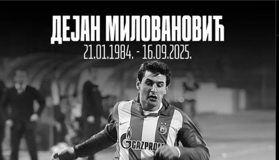 Biv&scaron;i kapetan Crvene zvezde Dejan Milovanović preminuo je u Beogradu u 41. godini, javlja srpska novinska agencija Tanjug.