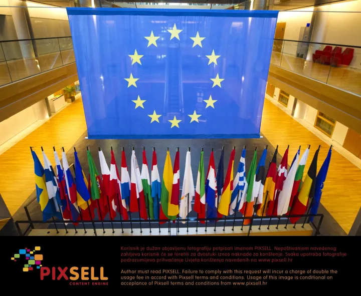 Strasbourg, France - February 05, 2020: German-French Parliamentary Assembly/Deutsch-Französische Parlamentarische Versammlung with general Atmosphere and Flags. Flaggen, European Parliament. Europäisches Parlament. Flag, Drapeau, Flagge, Fahne, Fahnen | usage worldwide /DPA/PIXSELL