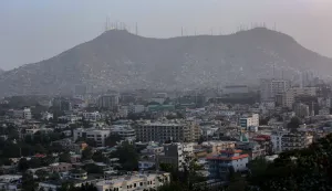 epa12382863 A view of mobile towers installed on a hill in Kabul, Afghanistan, 16 September 2025. Taliban authorities have cut fiber-optic internet in Afghanistan?s Balkh province to 'prevent immoral activities,' restricting access to government offices and banks only. EPA/SAMIULLAH POPAL