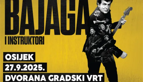 Bajaga i Instruktori iduće subote, 27. rujna, dolaze u Osijek, gdje će održati koncert u Gradskom vrtu, nakon prošlogodišnje slavljeničke turneje kojom su obilježili 40 godina postojanja bend će ove godine nastupati u tek nekoliko gradova, među kojima je i Osijek, najavio je Music Time.