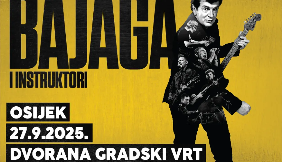 Bajaga i Instruktori iduće subote, 27. rujna, dolaze u Osijek, gdje će održati koncert u Gradskom vrtu, nakon prošlogodišnje slavljeničke turneje kojom su obilježili 40 godina postojanja bend će ove godine nastupati u tek nekoliko gradova, među kojima je i Osijek, najavio je Music Time.