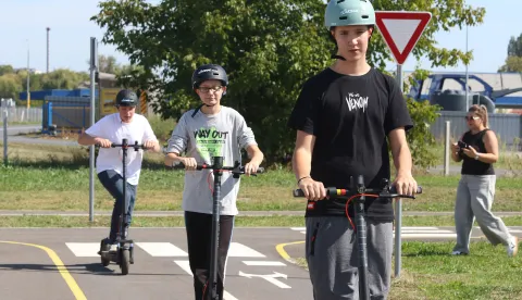 Osijek, 23. 09. 2025, AMK Slavonac, poligon za obuku. Sigurna vožnja e- romobilima.snimio GOJKO MITIĆ