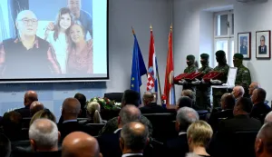 Zagreb, 25.09.2025 - Komemoracija za generala Ante Rosu, jednog od članova Inicijativnog odbora te osnivača Hrvatskog generalskog zbora. foto HINA/ Daniel KASAP/ dk