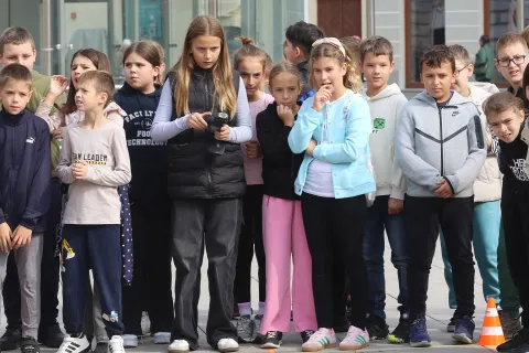 Osijek,25. 09. 2025, Trg Ante Starčevića, akcija, Sigurno do cilja.snimio GOJKO MITIĆ