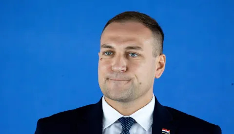 Zagreb, 26.9.2025 - Sjednica Vlade Republike Hrvatske. Na slici ministar David Vlajčić daje izjavu za medije.Foto Hina/ Dario GRZELJ/ dag