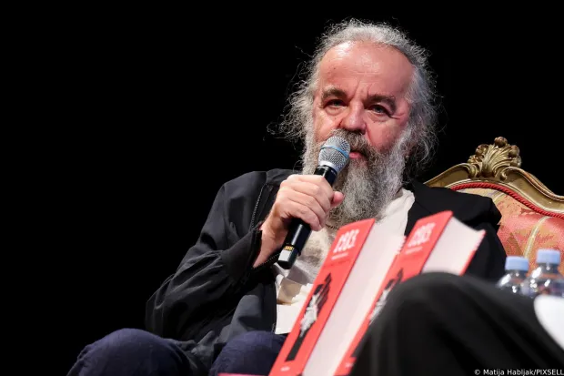 01.09.2025., Zagreb - Festival svjetske knjizevnosti, razgovor sa Miljenkom Jergovicem, moderira Boris Miljkovic. Photo: Matija Habljak/PIXSELL