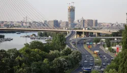 18, June, 2021, Belgrade - View of Belgrade from the terrace of the Ada Mall. Radnicka loop on the approach to the bridge on Ada. Photo: Milan Maricic/ATAImagesrr18, jun, 2021, Beograd - Pogled na Beograd sa terase trznog centra Ada Mall. Photo: Milan Maricic/ATAImages