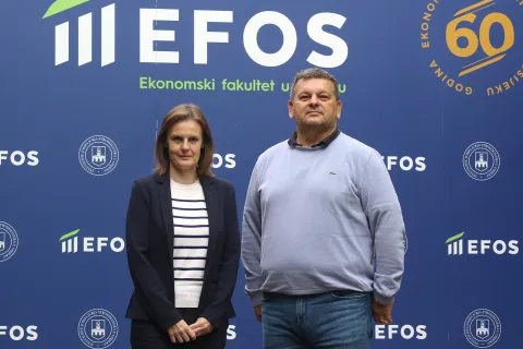 Osijek, 30. 09. 2025, Ekonomski fakultet, Osijek, EFOS. Prof. dr. sc. Ivana Barković i prof. dr. sc. Aleksandar Erceg.snimio GOJKO MITIĆ
