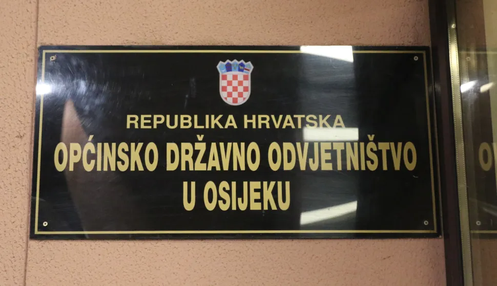 Osijek, 26. 02. 2025, Općinsko državno odvetništvo u Osijeku. Privođenje Josipa Dabre.snimio GOJKO MITIĆ