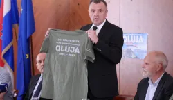 Knin, 31.07.2023 - Konferencija za medije povodom obilježavanja VRO Oluja u Kninu.Na slici Darko Nekić. foto HINA/ Mario STRMOTIĆ/ ms